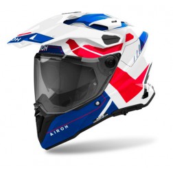 AIROH COMMANDER 2 REVEAL BLU RED GLOSS CASCO CROSSOVER